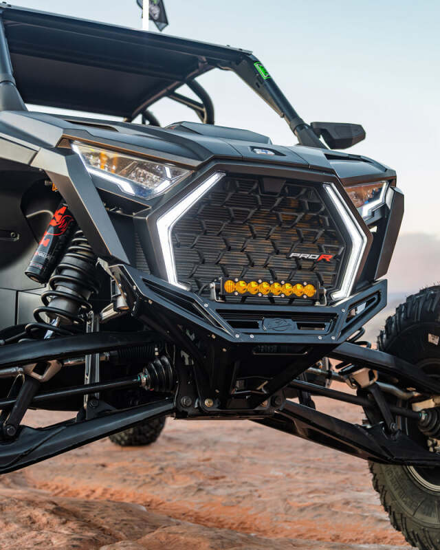 Polaris Pro S Bumper - Front - Elektric Off Road - Billet Front Winch - Anodized Black - `22-`25